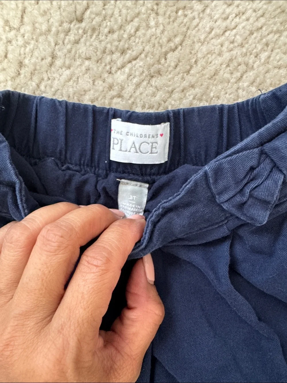 The Children's Place Navy Pleated Skort with Side Bow Detail size 3T